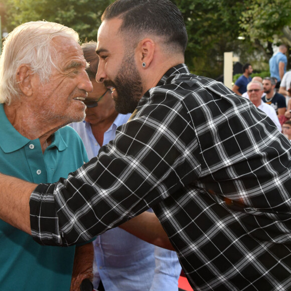 Exclusif - Jean-Paul Belmondo et Adil Rami - Gala de boxe "No Limit Episode IX" organisé par B. Asloum (ancien champion du monde de boxe) en plein air au théâtre Tivol au Cannet le 18 juillet 2019. © Bruno Bebert/Bestimage