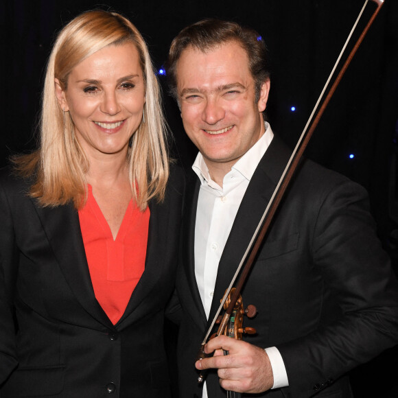 Laurence Ferrari et son mari Renaud Capuçon - Inauguration de la statue de cire de "Renaud Capuçon" au musée Grévin à Paris le 9 mars 2020. © Coadic Guirec/Bestimage