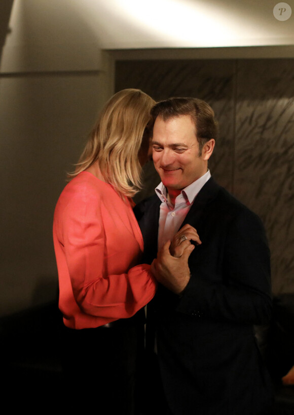 Exclusif - Renaud Capuçon et sa femme Laurence Ferrari - Backstage du concert unique "Au cinéma" de Renaud Capuçon à l'Olympia à Paris le 14 octobre 2018. © Dominique Jacovides - Cyril Moreau/Bestimage