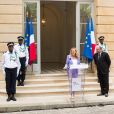 Passation de pouvoir au ministère de la justice entre Nicole Belloubet et Eric Dupond-Moretti, nouveau ministre de la Justice, garde des Sceaux à Paris le 7 juillet 2020.