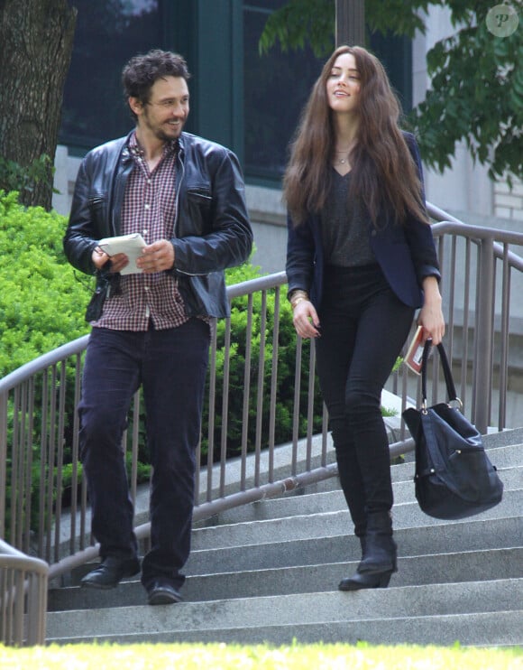 James Franco et Amber Heard sur le tournage du film "The Adderall Diaries" à New York, le 4 juin 2014.