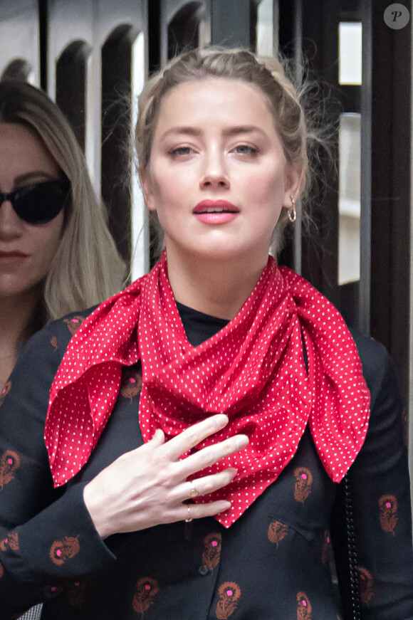 Amber Heard à son arrivée à la cour royale de justice à Londres, pour le procès en diffamation contre le magazine The Sun Newspaper. Le 15 juillet 2020. ©Cover Images / Zuma Press / Bestimage