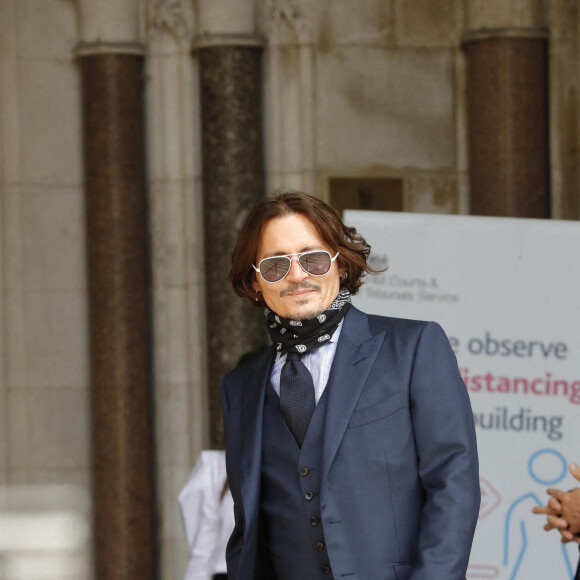 Johnny Depp et Amber Heard à la cour de justice à Londres dans le cadre du procès contre le journal The Sun, le 14 juillet 2020.