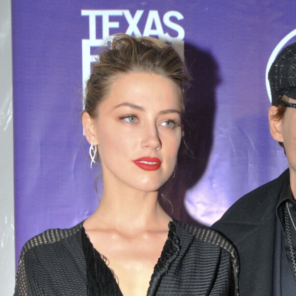 Amber Heard et son fiancé Johnny Depp - Personnalités à la cérémonie des "The Texas Film Hall of Fame Awards" à Austin, le 6 mars 2014.