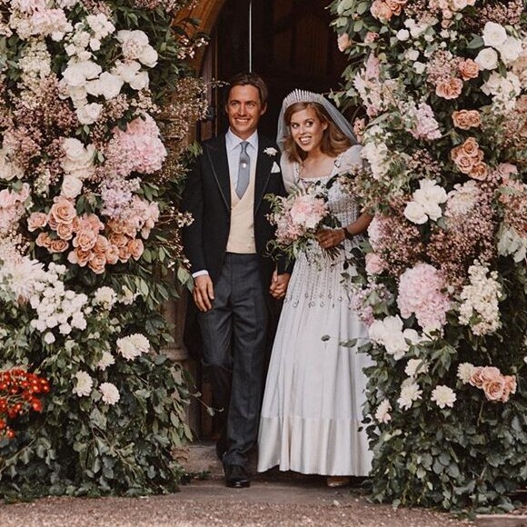 Mariage de la princesse Beatrice d'York avec Edoardo Mapelli Mozzi à la chapelle de tous les Saints, dans le parc du Royal Lodge à Windsor, le 17 juillet 2020. Photo signée Benjamin Wheeler.