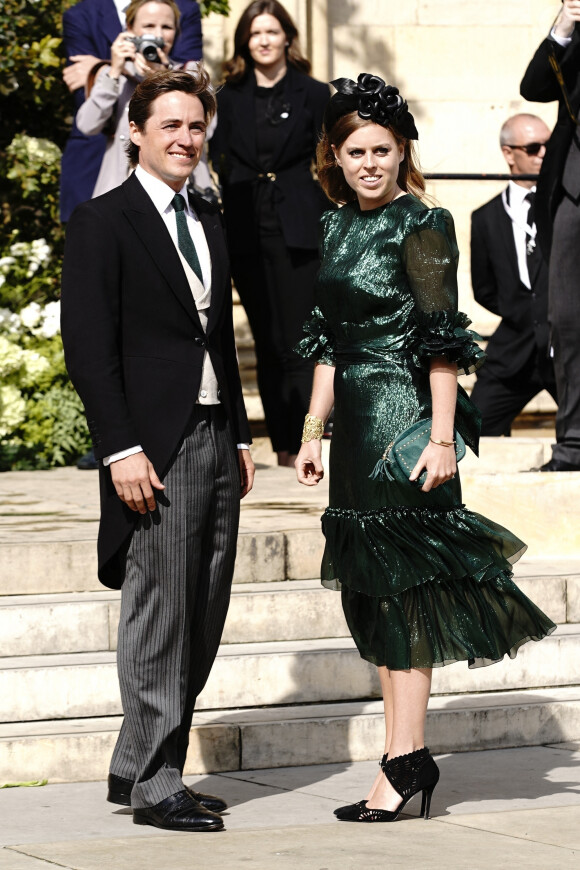 La princesse Beatrice d'York et son compagnon Edoardo Mapelli Mozzi - Les invités arrivent au mariage de E. Goulding et C. Jopling en la cathédrale d'York, le 31 août 2019.