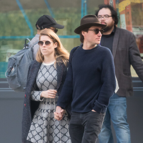 Exclusif - La princesse Beatrice d'York et son nouveau compagnon Edoardo Mapelli Mozzi lors d'une balade en amoureux à New York le 17 mars 2019.