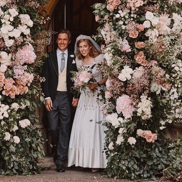 Mariage de la princesse Beatrice d'York avec Edoardo Mapelli Mozzi à la chapelle de tous les Saints, dans le parc du Royal Lodge à Windsor, le 17 juillet 2020. Photo signée Benjamin Wheeler.