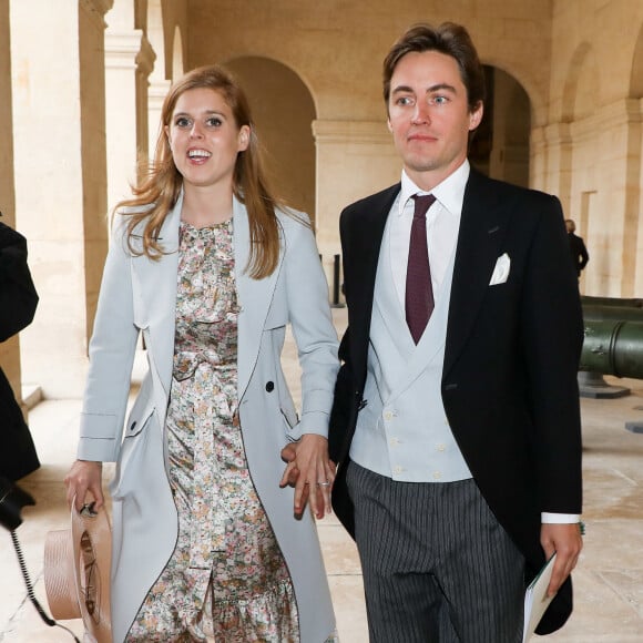 La princesse Beatrice d'York et son fiancé Edoardo Mapelli Mozzi - Mariage du prince Jean-Christophe Napoléon et de la comtesse Olympia d'Arco-Zinneberg à la cathédrale Saint-Louis des Invalides à Paris le 19 octobre 2019. © Dominique Jacovides / Bestimage