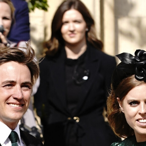 La princesse Beatrice d'York et son compagnon Edoardo Mapelli Mozzi - Les invités arrivent au mariage de E. Goulding et C. Jopling en la cathédrale d'York, le 31 août 2019.