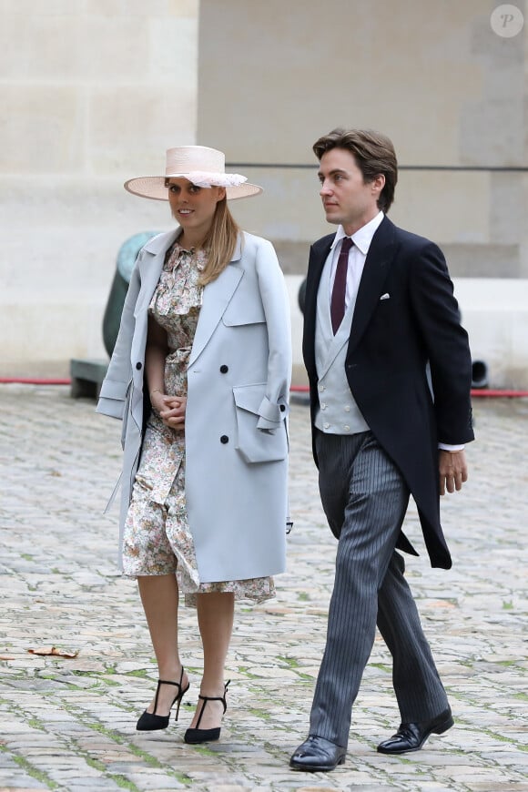 La princesse Beatrice d'York et son fiancé Edoardo Mapelli Mozzi - Mariage du prince Jean-Christophe Napoléon et de la comtesse Olympia d'Arco-Zinneberg à la cathédrale Saint-Louis des Invalides à Paris le 19 octobre 2019. © Dominique Jacovides / Bestimage