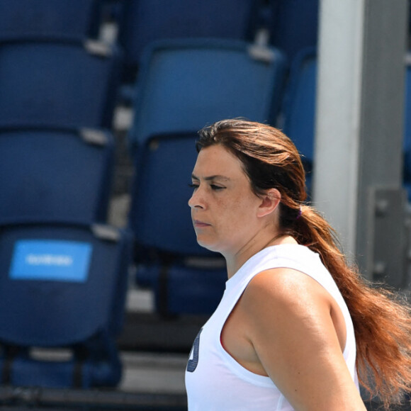 Info - Marion Bartoli est enceinte de son premier enfant - La coach de de la lettonne J.Ostapenko, Marion Bartoli lors d'un entraînement à l'Open d'Australie de tennis à Melbourne, Australie, le 21 janvier 2020. © Chryslene Caillaud/Panoramic/Bestimage