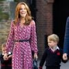 Le prince William, duc de Cambridge, et Catherine (Kate) Middleton, duchesse de Cambridge, accompagnent le prince George et la princesse Charlotte pour leur rentrée scolaire à l'école Thomas's Battersea à Londres, Royaume Uni, le 5 septembre 2019.