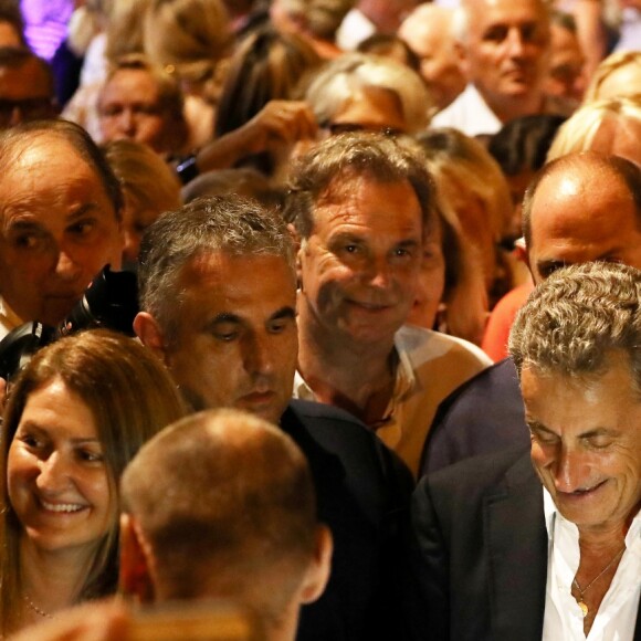 Renaud Muselier, Nicolas Sarkozy - Carla Bruni-Sarkozy en concert au théâtre de Verdure du Grand Jardin à Le Lavandou le 23 juillet 2019. © Dominique Jacovides-Cyril Moreau/Bestimage