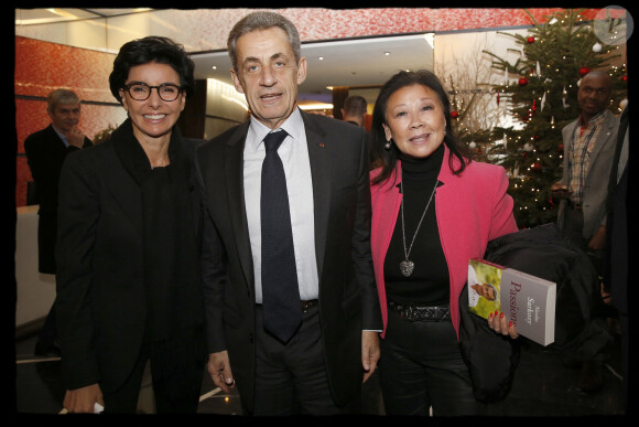 Exclusif - Rachida Dati et Jeanne d'Hauteserre - Nicolas Sarkozy a dédicacé son livre "Passions " dans le Salon Eisenhower du groupe Publicis à Paris. Le 20 décembre 2019. © Alain Guizard / Bestimage