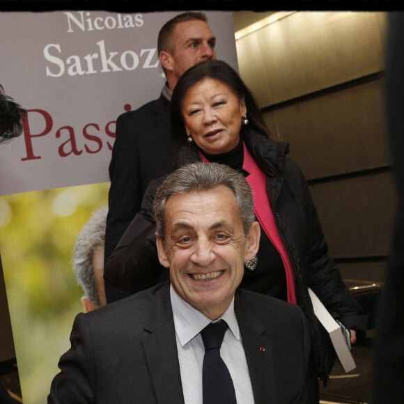 Exclusif - Rachida Dati - Nicolas Sarkozy a dédicacé son livre "Passions" dans le Salon Eisenhower du groupe Publicis à Paris. Le 20 décembre 2019. © Alain Guizard / Bestimage
