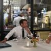 Le président Emmanuel Macron dîne dans un restaurant de La Haye après un entretien avec Mark Rutte, premier ministre des Pays-Bas le 23 juin 2020. © Piroschka van de Wouw / Pool / Bestimage