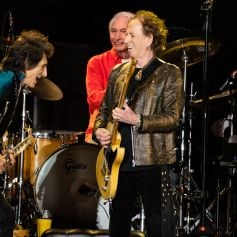 Ronie Wood, Charlie Watts, Keith Richards et les Rolling Stones en concert à Santa Clara. Août 2019.