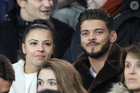 Rayane Bensetti et Denitsa Ikonomova au match de football PSG (Paris-Saint-Germain) - Lille (LOSC) au Parc des Princes à Paris, le 2 novembre 2018.