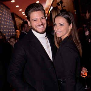 Rayane Bensetti et Denitsa Ikonomova lors de la soirée de réouverture de la boutique "Breitling", située rue de la Paix. Paris, le 3 octobre 2019. © Rachid Bellak/Bestimage