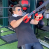Patrick Bruel fait du sport au centre de remise en forme SHA, à Alicante. Juillet 2020.