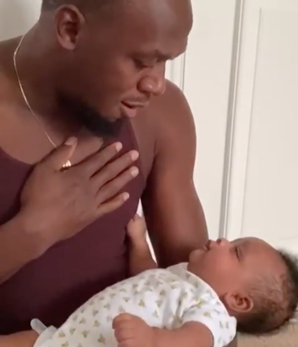 Usain Bolt et sa fille Olympia Lightning Bolt. Août 2020.