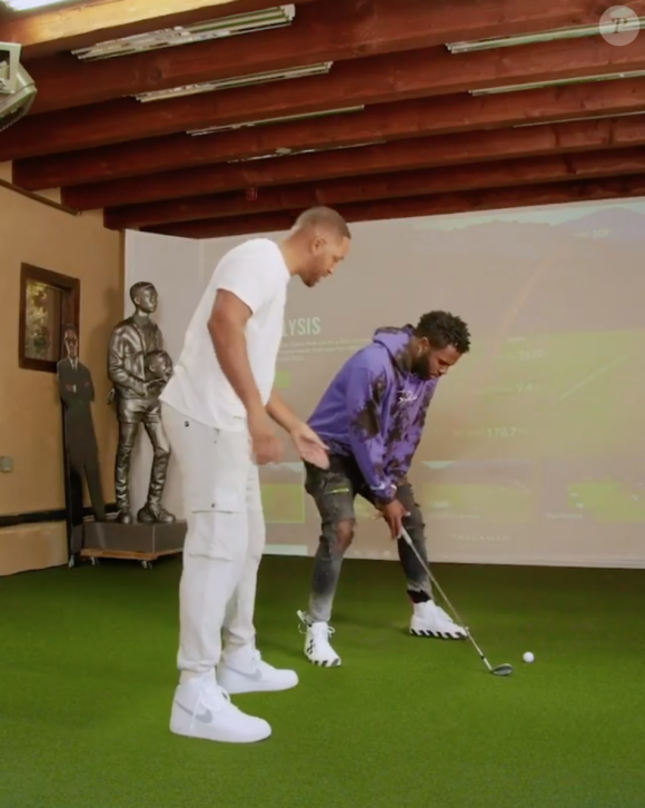 Will Smith apprend le golf à Jason Derulo. Août 2020.