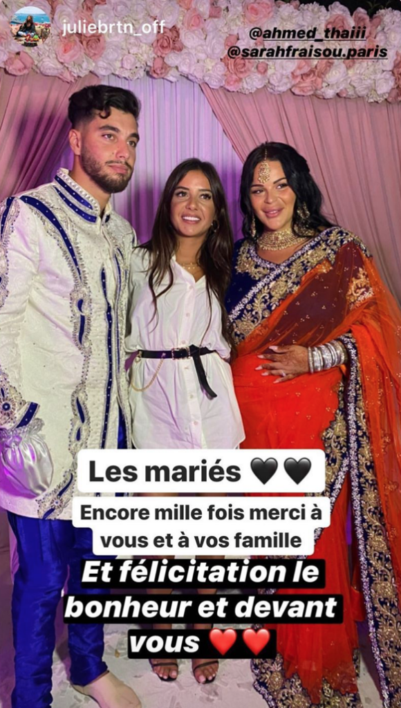 Sarah Fraisou a partagé les stories des invités de son mariage à Ahmed Harroun. Juillet 2020.