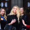 Amber Heard à la Cour royale de justice de Londres, le 28 juillet 2020, au dernier jour du procès opposant son ex-mari Johnny Depp au tabloïd anglais The Sun.