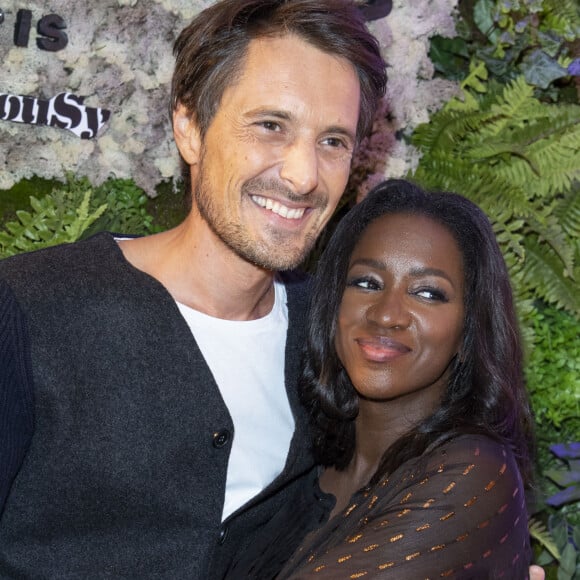 Vincent Cerutti et sa compagne Hapsatou Sy (enceinte de son deuxième enfant) - Inauguration du Concept Store Maison 123 Paris et HapsatouSy rue de la Chaussée d'Antin dans le 9ème arrondissement de Paris, France, le 19 septembre 2019. © Pierre Perusseau/Bestimage