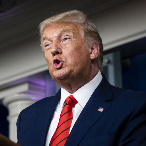 Le président américain Donald Trump donne une conférence de presse avant son déplacement à Kenosha