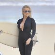 Exclusif - Pamela Anderson sur le tournage d'une publicité pour Ultra Tunes TV sur la plage de Gold Coast sur la côte est de l'Australie.   
