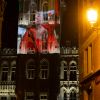 Exclusif - Hommage à Annie Cordy sur la Place de Bruxelles avec des photos projetées sur l'Hôtel de Ville de Bruxelles et la diffusion de ses chansons. Le 7 septembre 2020.