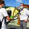 Christian Prudhomme, le directeur du Tour de France, durant l'inauguration du Fan Park, en mode prévention du coronavirus (Covid-19), lors du Tour de France 2020 installé sur la Coulée Verte à Nice le 27 août 2020.