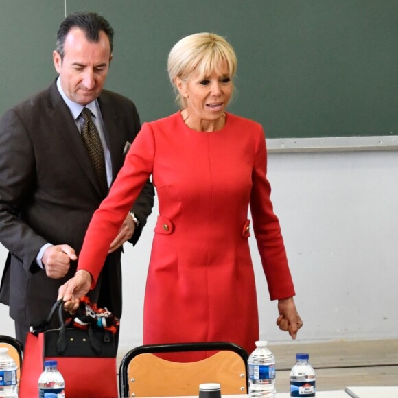 La reine Sonja de Norvège , la première dame Brigitte Macron au centenaire de la Section Norvégienne du Lycée Pierre Corneille à Rouen le 24 septembre 2018. © Francis Petit / Bestimage