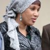 Nafissatou Diallo quitte le tribunal du Bronx a New York, USA. Un accord financier entre Dominique Strauss-Kahn et Nafissatou Diallo qui l'accusait d'agression sexuelle a mis fin ce lundi aux poursuites contre l'ancien patron du FMI à New York.