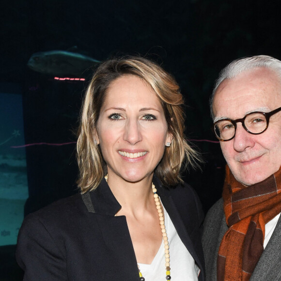 Maud Fontenoy, Alain Ducasse lors du lancement de la mission "Classe des mers" à l'aquarium de Paris avec la fondation Maud Fontenoy le 6 février 2020. © Coadic Guirec / Bestimage 