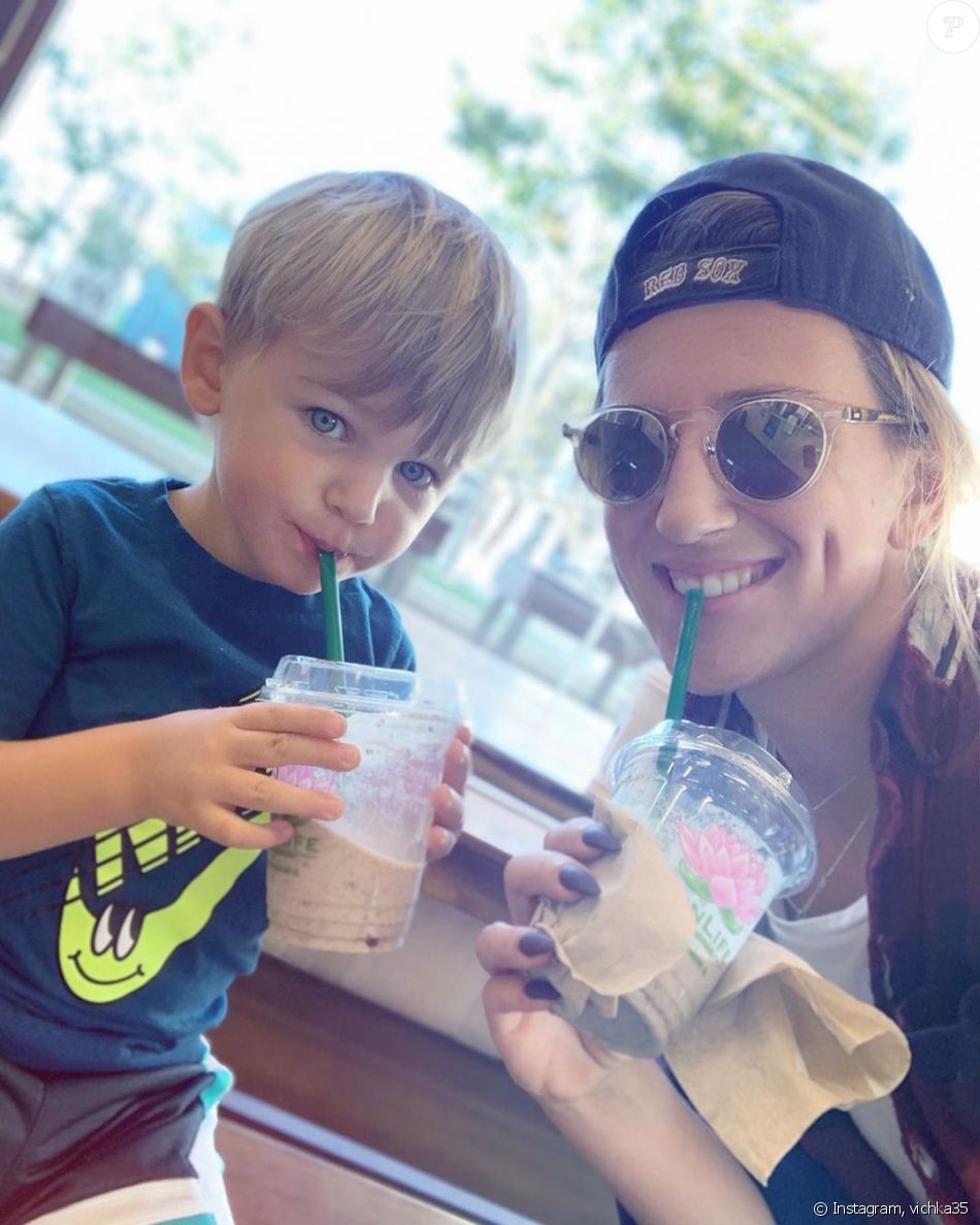 Victoria Azarenka avec son fils Leo, 3 ans et demi, le 2 ...