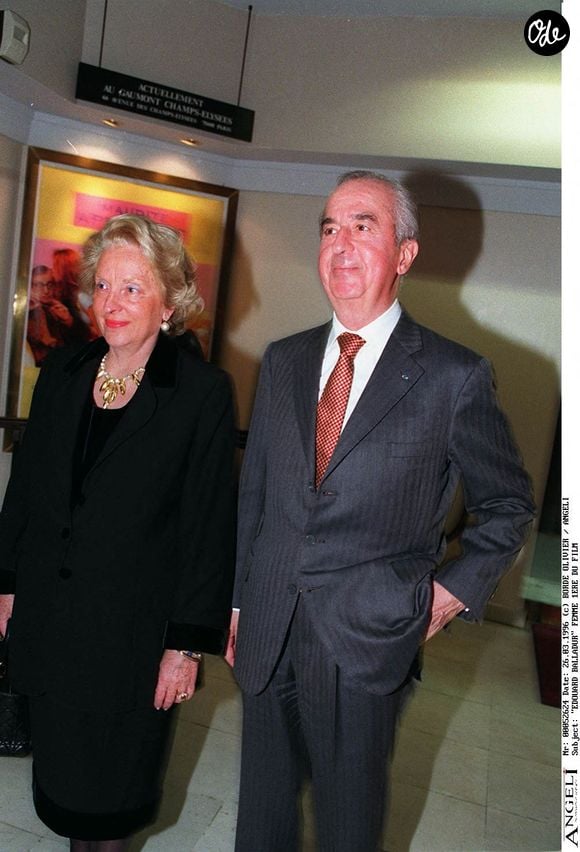 Archives- Edouard Balladur et son épouse au cinéma à Paris. 