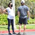Exclusif - Lea Michele enceinte et son mari Zandy Reich se promènent en amoureux à Los Angeles pendant l'épidémie de coronavirus (Covid-19), le 9 août 2020