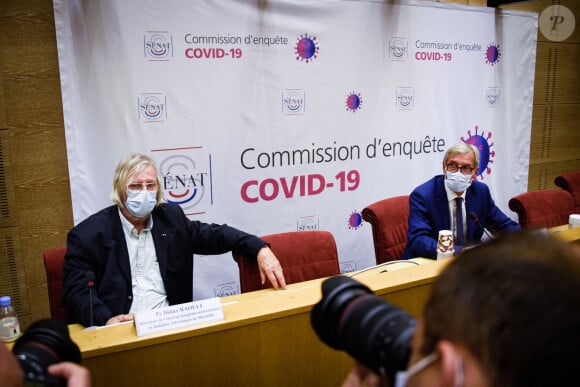 Didier Raoult - Audition au Sénat pour la commission d'enquête sénatoriale " pour l'évaluation des politiques publiques face aux grandes pandémies à la lumière de la crise sanitaire de la covid-19 et de sa gestion " à Paris, le 15 septembre 2020. © Federico Pestellini / Panoramic / Bestimage