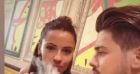 Rayane Bensetti au parc Asterix avec Denitsa Ikonomova.