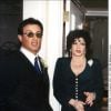 Silvester Stallone et sa mère Jackie Stallone au mariage du Dr Stephen Marcus Levine. Los Angeles. Le 13 novembre 1998. © ABACA