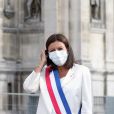 Anne Hidalgo, Maire de Paris - Cérémonie de commémoration du 76ème anniversaire de la Libération de Paris à la mairie de Paris, le 25 août 2020. © Stéphane Lemouton / Bestimage