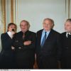 Paul Bocuse, Guy Savoye et Pierre Troigros à l'hôtel Crillon à Paris. 