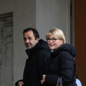 Claude Chirac et son mari Frédéric Salat-Baroux arrivent à la conférence national du handicap au palais de l'Elysée à Paris, France, le 11 février 2020. © Stéphane Lemouton/Bestimage 