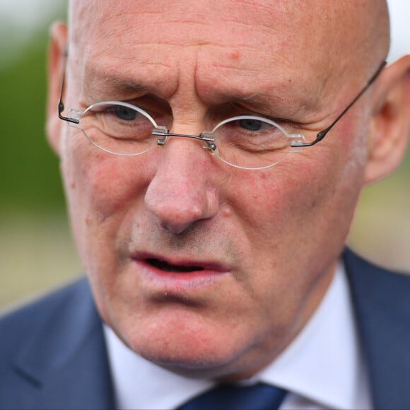 Bernard Laporte (président de la Fédération Française de Rugby à XV) lors de la visite du centre d'entrainement du XV de France, en phase préparatoire de la Coupe du Monde Rugby 2019 au Japon. Marcoussis, le 5 septembre 2019. © Liewig/Pool/Bestimage 