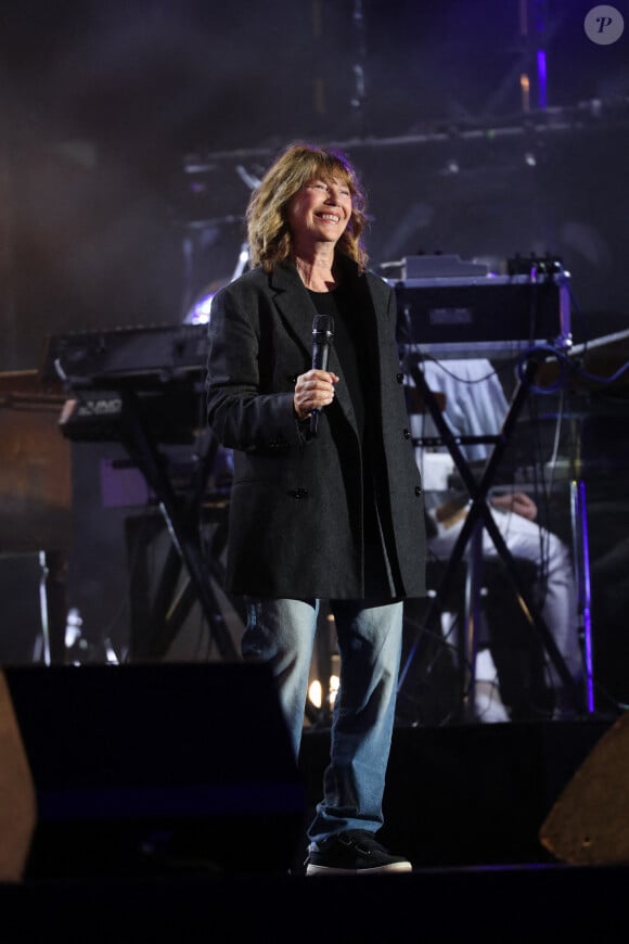 Exclusif - Jane Birkin sur scène lors du Festival des Festivals au parc de saint-Cloud le 26 août 2020. Un spectacle diffusé en live sur France 2.