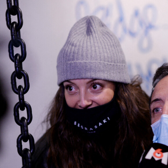 Exclusif - Camille Lellouche et Gad Elmaleh lors de la soirée de lancement du Fridge, le nouveau comedy club de Kev Adams à Paris le 24 septembre 2020. © Rachid Bellak / Bestimage