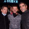 Exclusif - Gad Elmaleh, Kev Adams et Ary Abittan lors de la soirée de lancement du Fridge, le nouveau comedy club de Kev Adams à Paris le 24 septembre 2020. © Rachid Bellak / Bestimage